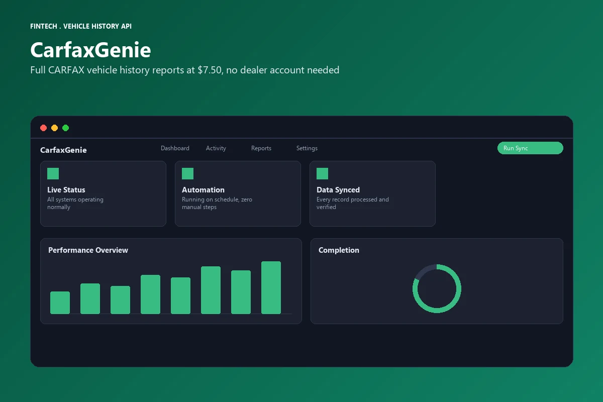 Vehicle History Report SaaS Development with Pay-Per-Report Checkout