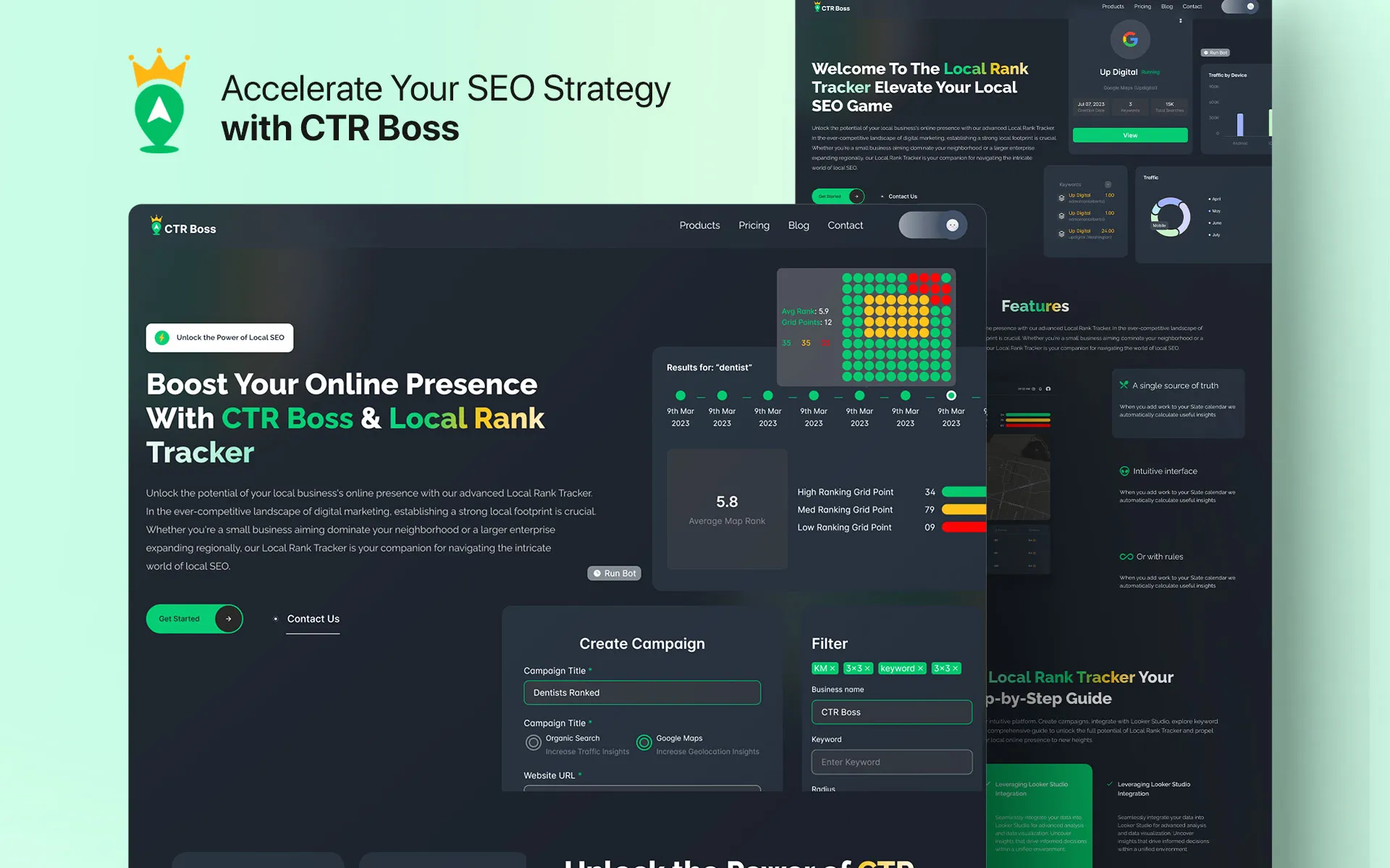 CTRBoss: Programmatic CTR Optimisation & Local SEO GeoGrid Rank Tracking for Agencies